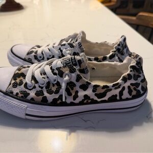 Converse Women's Leopard Print Sneakers - Black and White